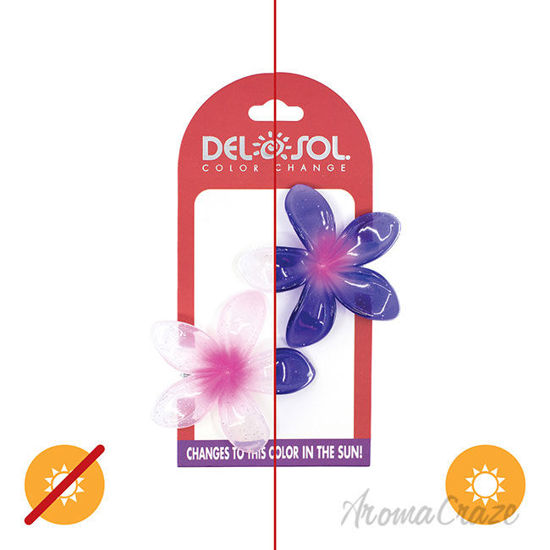 Picture of Color-Changing Hair Clips Color Splash Plumeria Pink to Purple by DelSol for Women 1 Pair Hair Clips
